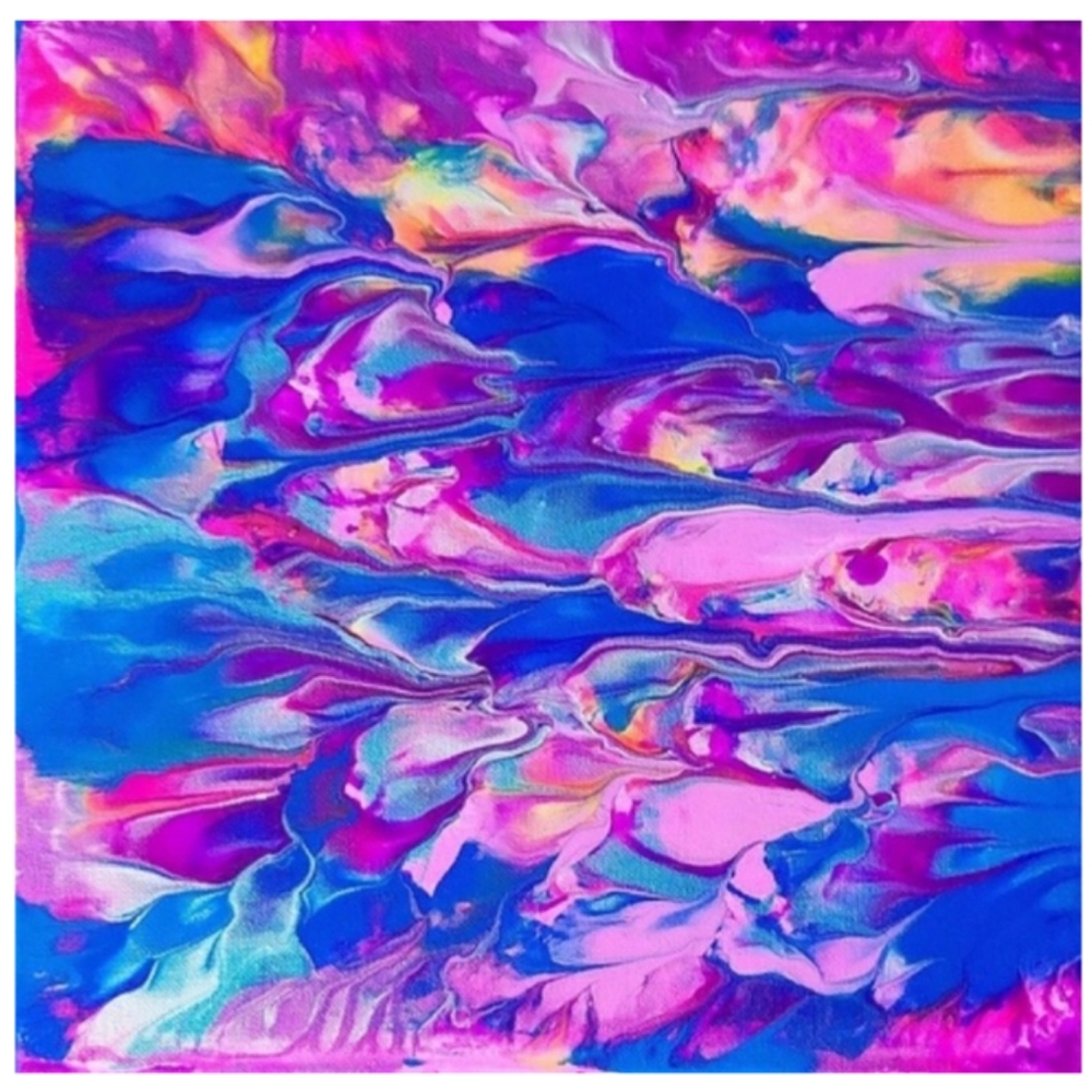 Hand Crafted Abstract Canvas Painting 12 x 12 Inches - Picture 3 of 4